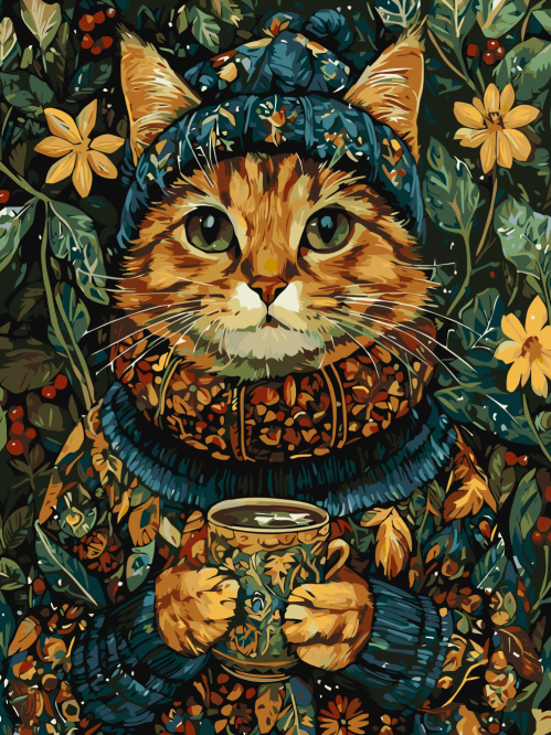 Cozy Cat & Tea