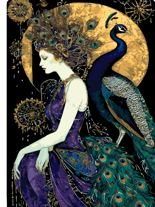 Lady and Peacock
