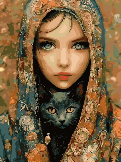 Mystic Girl & Black Cat